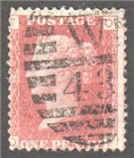 Great Britain Scott 33 Used Plate 108 - OF